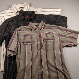 Lot Of 3 Canyon Guide Outfitters SZ XL Short Sleeve Pearl Snap Western Shirts